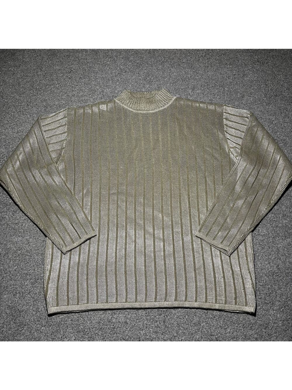 Vtg Syllables Sweater Mens XL Gold Mock Neck Pullover Long Sleeve Retro Disco